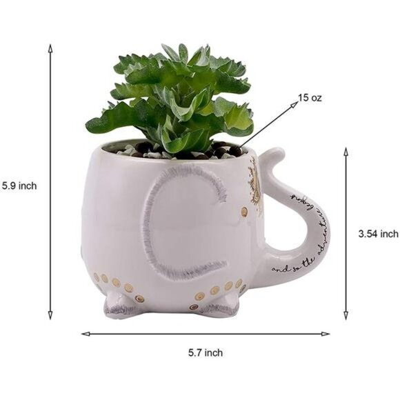 Artificial Succulent with Planter Pot and Ceramic Planter Pot - Picture 3 of 7